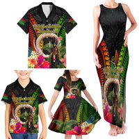 Vanuatu Independence Day Family Matching Tank Maxi Dress and Hawaiian Shirt Boars Tusk and Melanesian Warrior Indipendens Dei LT03 - Polynesian Pride
