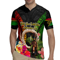 Vanuatu Independence Day Rugby Jersey Boars Tusk and Melanesian Warrior Indipendens Dei