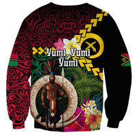 Vanuatu Indipendens Dei Sweatshirt Boars Tusk and Melanesian Warrior Hibiscus