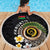 Vanuatu Independence Day Beach Blanket Melanesian Tribal Pig Tusk with Tropical Plants