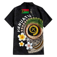 Vanuatu Independence Day Family Matching Off The Shoulder Long Sleeve Dress and Hawaiian Shirt Melanesian Tribal Pig Tusk with Tropical Plants LT03 - Polynesian Pride