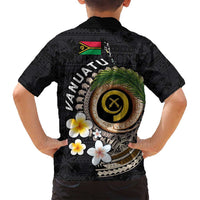 Vanuatu Independence Day Family Matching Tank Maxi Dress and Hawaiian Shirt Melanesian Tribal Pig Tusk with Tropical Plants LT03 - Polynesian Pride