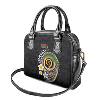 Vanuatu Independence Day Shoulder Handbag Melanesian Tribal Pig Tusk with Tropical Plants