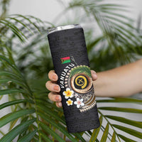 Vanuatu Independence Day Skinny Tumbler Melanesian Tribal Pig Tusk with Tropical Plants LT03 - Polynesian Pride