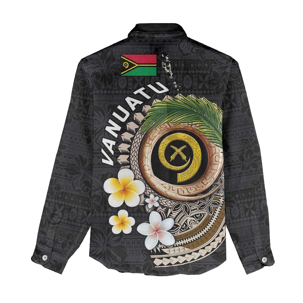 Vanuatu Independence Day Women Casual Shirt Melanesian Tribal Pig Tusk with Tropical Plants