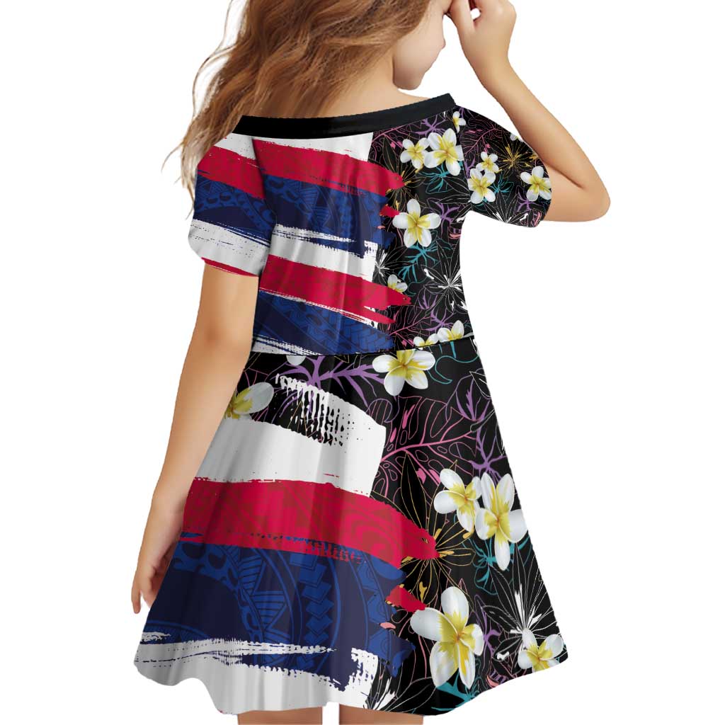 Hawaiian Flag Day Family Matching Off Shoulder Short Dress and Hawaiian Shirt Tropical Flowers and Leaves LT03 - Polynesian Pride