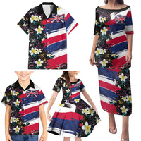 Hawaiian Flag Day Family Matching Puletasi and Hawaiian Shirt Tropical Flowers and Leaves LT03 - Polynesian Pride
