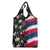Hawaiian Flag Day Grocery Bag Tropical Flowers and Leaves
