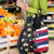 Hawaiian Flag Day Grocery Bag Tropical Flowers and Leaves