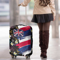 Hawaiian Flag Day Luggage Cover Tropical Flowers and Leaves