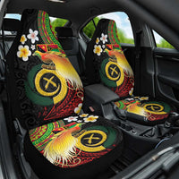 Vanuatu and Papua New Guinea Together Car Seat Cover Bird-of-paradise and Pig Tusk Melanesian Pattern LT03 One Size Black - Polynesian Pride