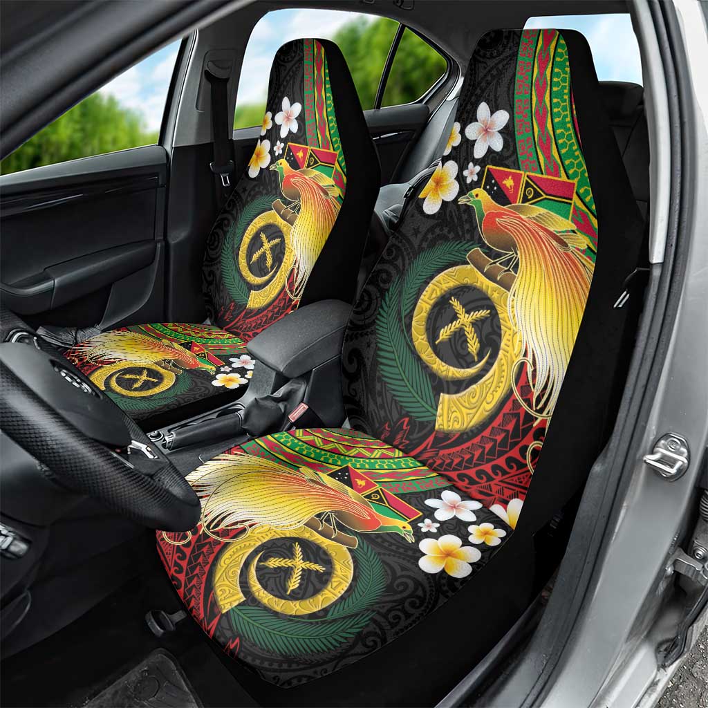 Vanuatu and Papua New Guinea Together Car Seat Cover Bird-of-paradise and Pig Tusk Melanesian Pattern LT03 - Polynesian Pride