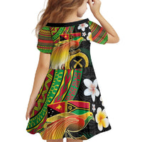 Vanuatu and Papua New Guinea Together Family Matching Off Shoulder Maxi Dress and Hawaiian Shirt Bird-of-paradise and Pig Tusk Melanesian Pattern LT03 - Polynesian Pride