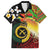 Vanuatu and Papua New Guinea Together Family Matching Puletasi and Hawaiian Shirt Bird-of-paradise and Pig Tusk Melanesian Pattern