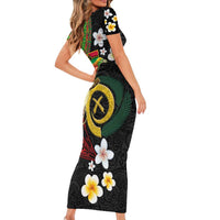 Vanuatu and Papua New Guinea Together Family Matching Short Sleeve Bodycon Dress and Hawaiian Shirt Bird-of-paradise and Pig Tusk Melanesian Pattern LT03 - Polynesian Pride