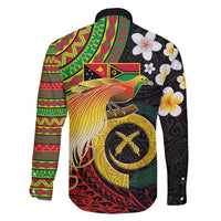 Vanuatu and Papua New Guinea Together Family Matching Summer Maxi Dress and Hawaiian Shirt Bird-of-paradise and Pig Tusk Melanesian Pattern LT03 - Polynesian Pride