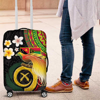 Vanuatu and Papua New Guinea Together Luggage Cover Bird-of-paradise and Pig Tusk Melanesian Pattern LT03 Black - Polynesian Pride