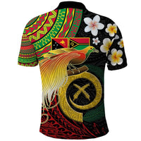 Vanuatu and Papua New Guinea Together Polo Shirt Bird-of-paradise and Pig Tusk Melanesian Pattern LT03 - Polynesian Pride
