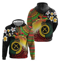 Vanuatu and Papua New Guinea Together Zip Hoodie Bird-of-paradise and Pig Tusk Melanesian Pattern LT03 - Polynesian Pride