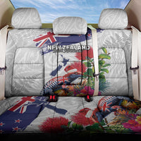 New Zealand Christmas Back Car Seat Cover Meri Kirihimete-Tuatara and Pohutukawa White Color LT03 One Size White - Polynesian Pride