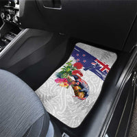 New Zealand Christmas Car Mats Meri Kirihimete-Tuatara and Pohutukawa White Color LT03 - Polynesian Pride