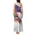 New Zealand Christmas Tank Maxi Dress Meri Kirihimete-Tuatara and Pohutukawa White Color