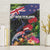 New Zealand Christmas Canvas Wall Art Meri Kirihimete-Tuatara and Pohutukawa Black Color