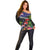 New Zealand Christmas Off Shoulder Sweater Meri Kirihimete-Tuatara and Pohutukawa Black Color