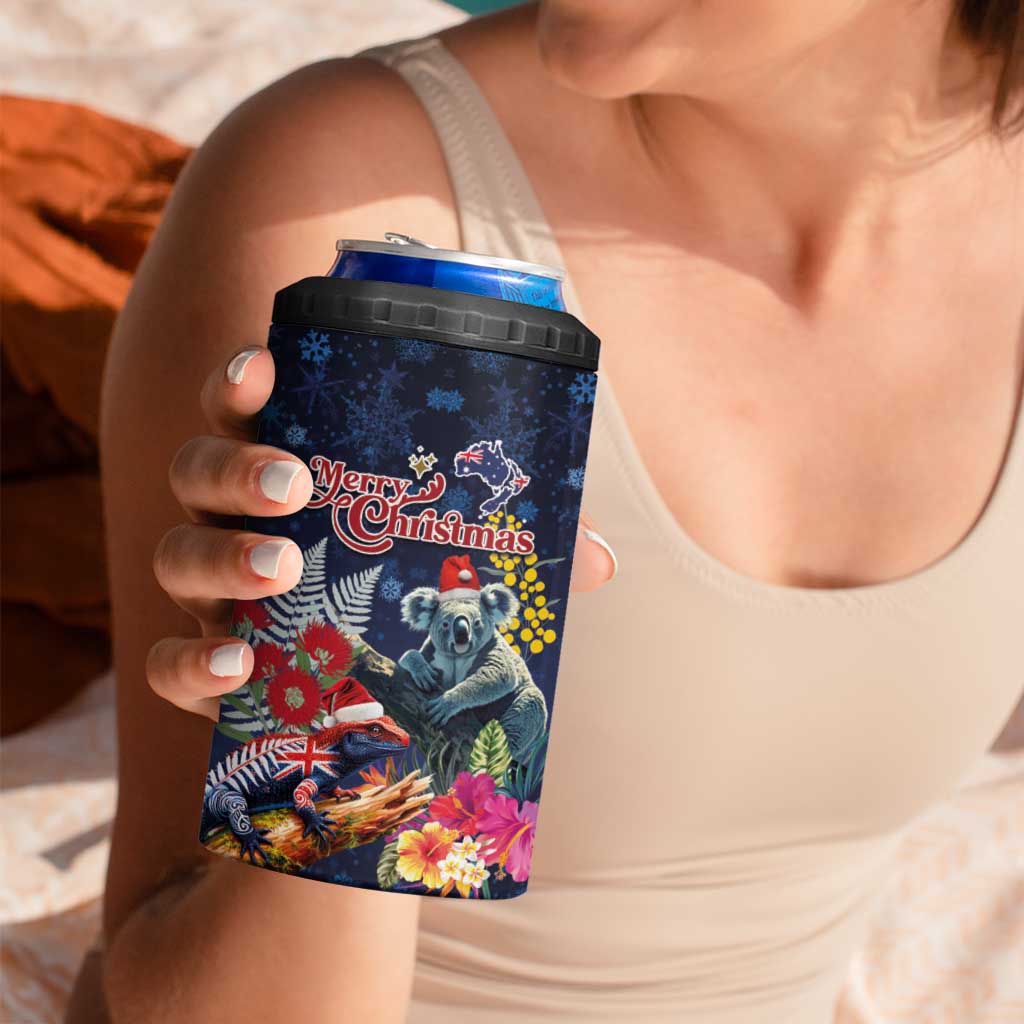 Australia and New Zealand 4 in 1 Can Cooler Tumbler Merry Christmas-Tuatara and Koala with Plants Xmas Style LT03 - Polynesian Pride