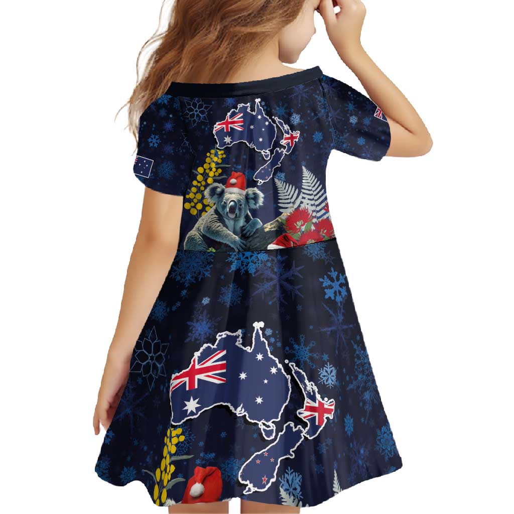 Australia and New Zealand Family Matching Mermaid Dress and Hawaiian Shirt Merry Christmas-Tuatara and Koala with Plants Xmas Style LT03 - Polynesian Pride