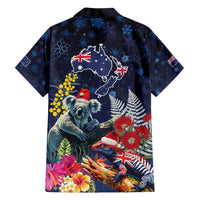 Australia and New Zealand Family Matching Tank Maxi Dress and Hawaiian Shirt Merry Christmas-Tuatara and Koala with Plants Xmas Style LT03 - Polynesian Pride