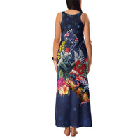 Australia and New Zealand Family Matching Tank Maxi Dress and Hawaiian Shirt Merry Christmas-Tuatara and Koala with Plants Xmas Style LT03 - Polynesian Pride