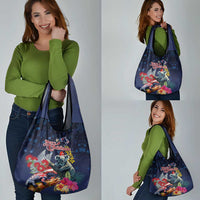 Australia and New Zealand Grocery Bag Merry Christmas-Tuatara and Koala with Plants Xmas Style