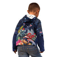 Australia and New Zealand Kid Hoodie Merry Christmas-Tuatara and Koala with Plants Xmas Style LT03 - Polynesian Pride
