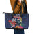 Australia and New Zealand Leather Tote Bag Merry Christmas-Tuatara and Koala with Plants Xmas Style