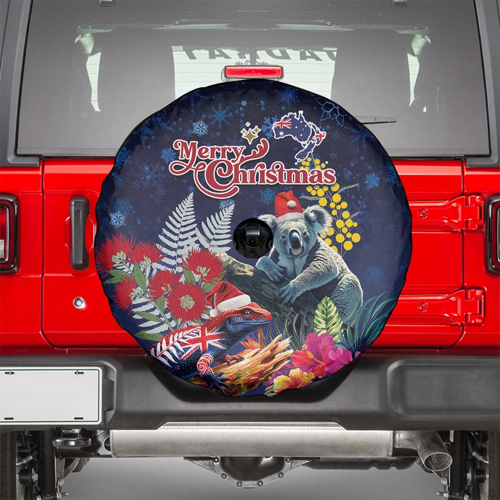 Australia and New Zealand Spare Tire Cover Merry Christmas-Tuatara and Koala with Plants Xmas Style LT03 - Polynesian Pride