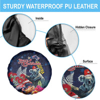 Australia and New Zealand Spare Tire Cover Merry Christmas-Tuatara and Koala with Plants Xmas Style LT03 - Polynesian Pride