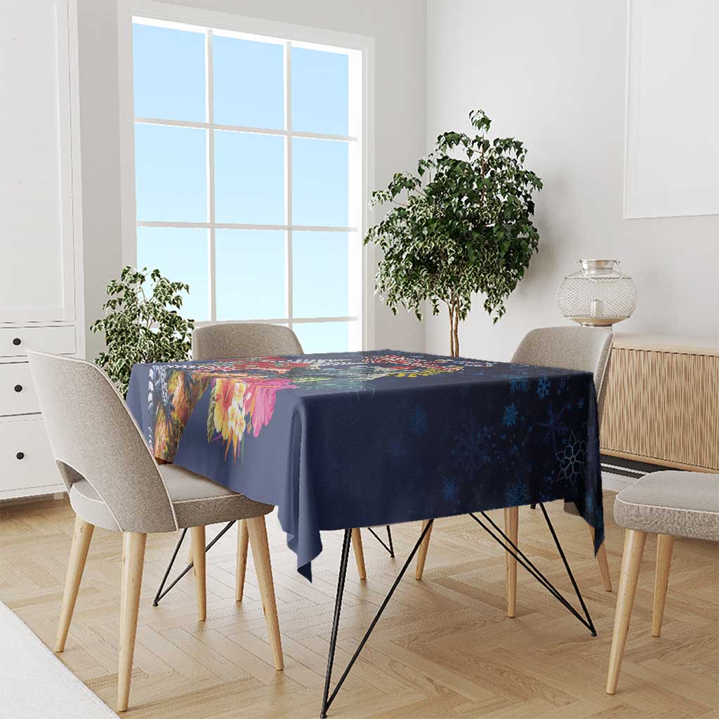 Australia and New Zealand Tablecloth Merry Christmas-Tuatara and Koala with Plants Xmas Style