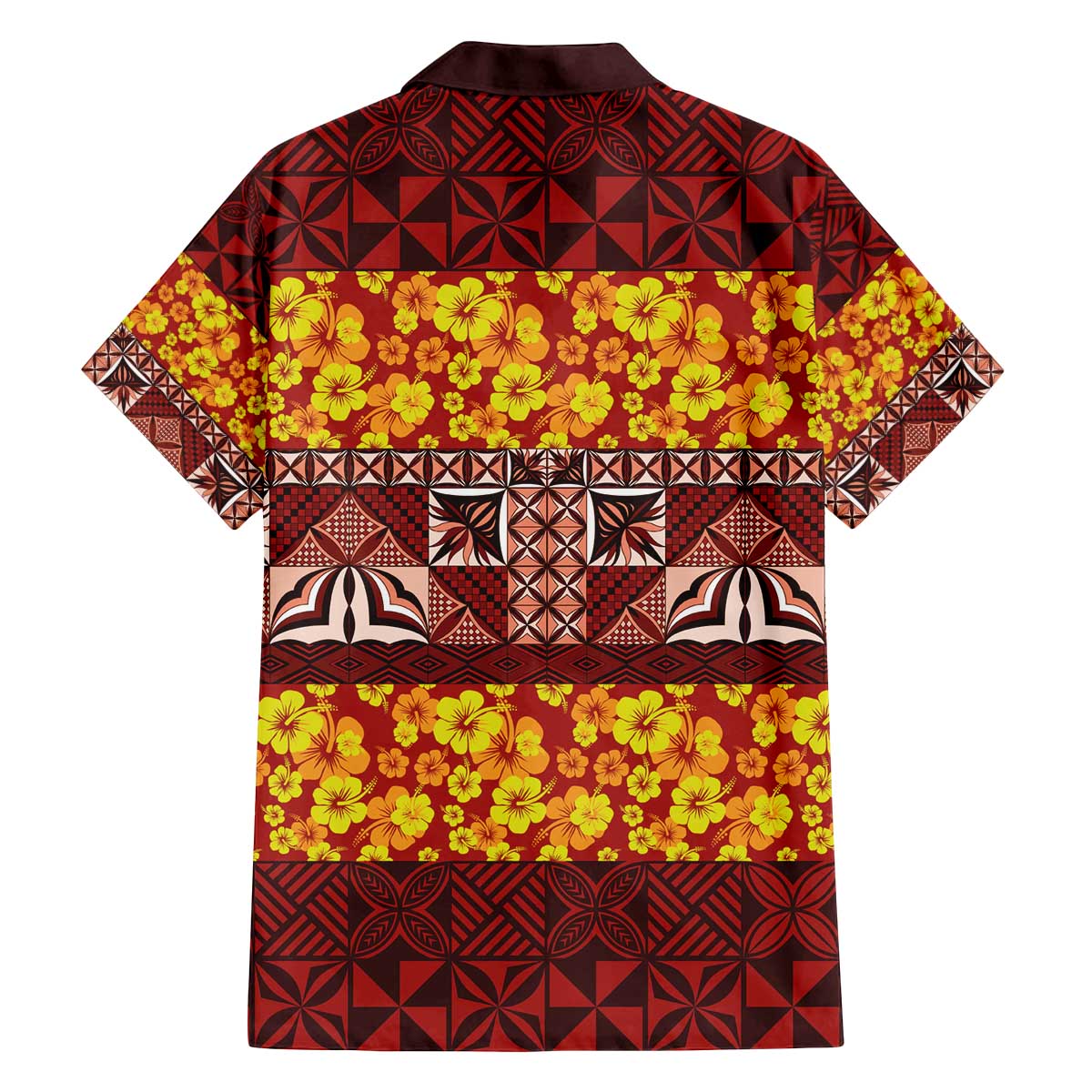 Samoa Siapo and Tapa Family Matching Off The Shoulder Long Sleeve Dress and Hawaiian Shirt Pacific Tribal Pattern with Hibiscus Striped Style LT03 - Polynesian Pride