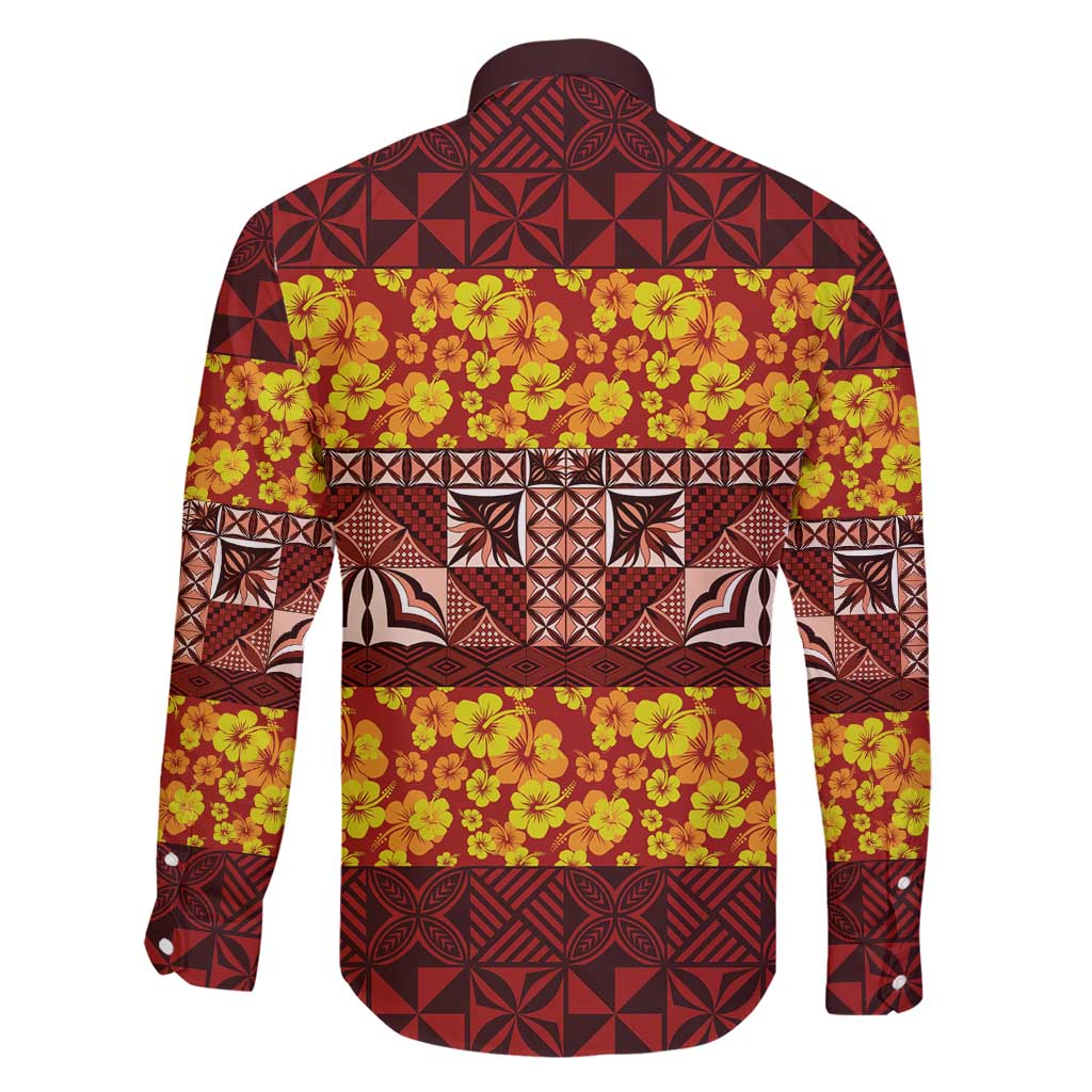 Samoa Siapo and Tapa Family Matching Short Sleeve Bodycon Dress and Hawaiian Shirt Pacific Tribal Pattern with Hibiscus Striped Style LT03 - Polynesian Pride