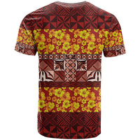 Samoa Siapo and Tapa T Shirt Pacific Tribal Pattern with Hibiscus Striped Style