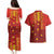 Samoa Tapa Pacific Tribal Pattern Couples Matching Puletasi and Hawaiian Shirt Hibiscus and Plumeria
