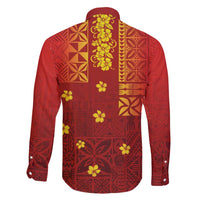 Samoa Tapa Pacific Tribal Pattern Family Matching Long Sleeve Bodycon Dress and Hawaiian Shirt Hibiscus and Plumeria LT03 - Polynesian Pride