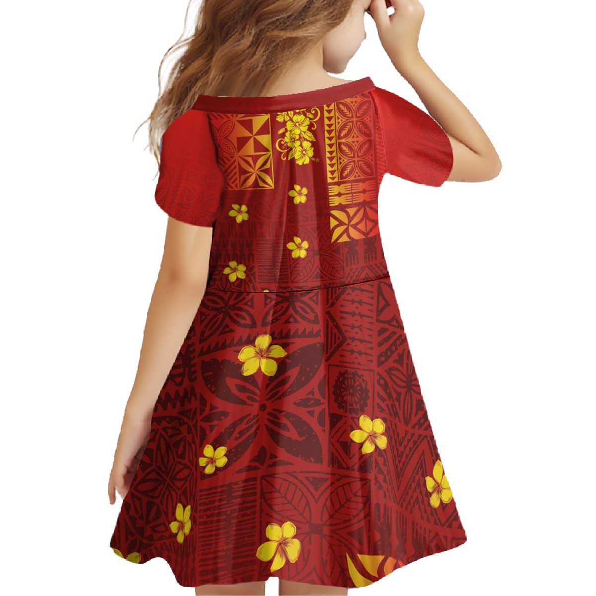 Samoa Tapa Pacific Tribal Pattern Family Matching Off The Shoulder Long Sleeve Dress and Hawaiian Shirt Hibiscus and Plumeria LT03 - Polynesian Pride