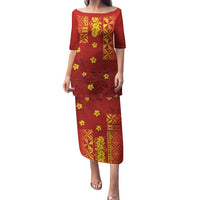 Samoa Tapa Pacific Tribal Pattern Family Matching Puletasi and Hawaiian Shirt Hibiscus and Plumeria