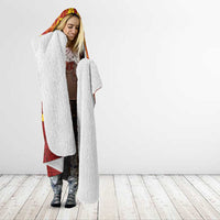 Samoa Tapa Pacific Tribal Pattern Hooded Blanket Hibiscus and Plumeria