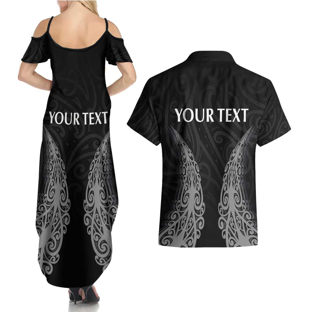 New Zealand Netball Couples Matching Summer Maxi Dress and Hawaiian Shirt Koru and Maori Tattoo Jersey LT03 - Polynesian Pride