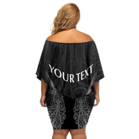 New Zealand Netball Family Matching Off Shoulder Short Dress and Hawaiian Shirt Koru and Maori Tattoo Jersey LT03 - Polynesian Pride