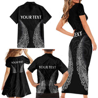 New Zealand Netball Family Matching Short Sleeve Bodycon Dress and Hawaiian Shirt Koru and Maori Tattoo Jersey LT03 - Polynesian Pride
