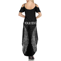 New Zealand Netball Family Matching Summer Maxi Dress and Hawaiian Shirt Koru and Maori Tattoo Jersey LT03 - Polynesian Pride